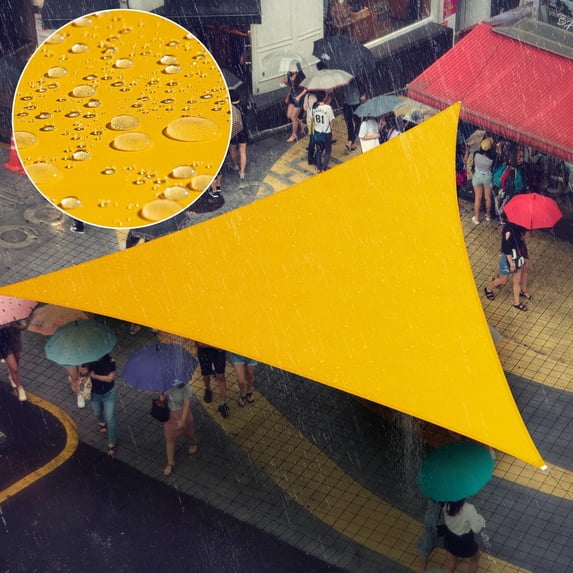 Amgo 4' x 4' x 4' Custom Size Yellow Triangle Waterproof Sun Shade Sail Order To Make UPF50+ AMTADT12 Canopy Awning, 98% UV Blockage Water Resistant, Backyard Patio Garden (We Customize)