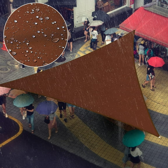 Amgo 5' x 5' x 5' Custom Size Brown Triangle Waterproof Sun Shade Sail Order To Make UPF50+ AMTADT12 Canopy Awning, 98% UV Blockage Water Resistant, Backyard Patio Garden (We Customize)