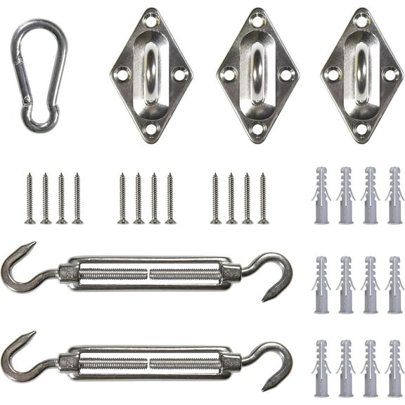 Amgo 6 Inch Hardware Kit for Triangle Sun Shade Sail Canopy, 316 Military-Grade Stainless Steel