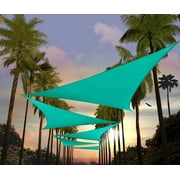 Amgo 8 x 8 x 8 Turquoise Triangle Sun Shade Sail Outdoor Canopy Awning UPF50+ AGTAPT8, 95% UV Blockage, Water & Air Permeable, Commercial Standard Heavy Duty We Make Custom Size