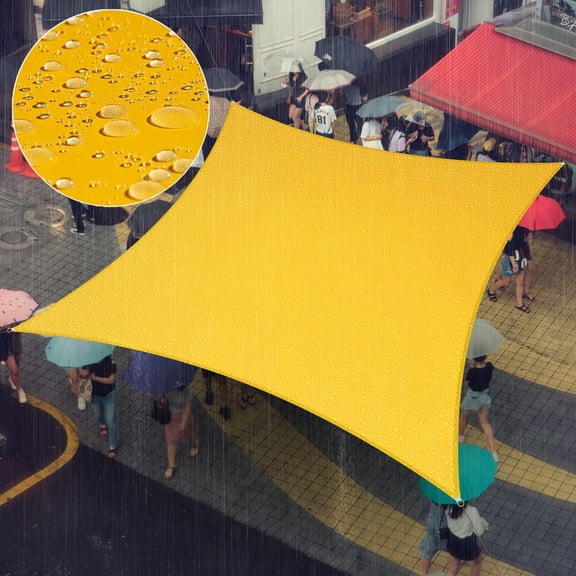 Amgo 9' x 20' Custom Size Yellow Rectangle Square Waterproof Sun Shade Sail Order To Make UPF50+ AMWTPS9.5 Canopy Awning, 98% UV Blockage Water Resistant, Backyard Patio Garden (We Customize)