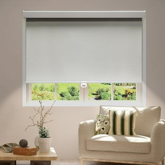 Amgo Blackout Roller Window Shades, Free-Stop Cordless Roller Shades, Easy Install Room Darkening Shades, Thermal-Insulated Window Shades for Home, Bedroom, Office & Door(25" W x 72" H, Grey)