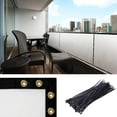 thumbnail image 1 of Amgo Custom Made 3' x 12' White Balcony Privacy Screen, Apartment Porch Railing Patio Fence Windscreen Fabric Cloth, Heavy Duty, Commercial and Residential, 90% Blockage (We Customize), 1 of 9