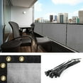 thumbnail image 1 of Amgo Custom Made 3' x 143' Grey Balcony Privacy Screen, Apartment Porch Railing Patio Fence Windscreen Fabric Cloth, Heavy Duty, Commercial and Residential, 90% Blockage (We Customize), 1 of 9
