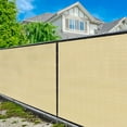 thumbnail image 1 of Amgo Custom Made 4' x 110' Beige Fence Privacy Screen Windscreen with Bindings & Grommets, Heavy Duty for Commercial and Residential, 90% Blockage, Cable Zip Ties Included (We Customize), 1 of 9