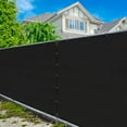 thumbnail image 1 of Amgo Custom Made 4' x 25' Black Fence Privacy Screen Windscreen with Bindings & Grommets, Heavy Duty for Commercial and Residential, 90% Blockage, Cable Zip Ties Included (We Customize), 1 of 9