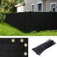 thumbnail image 1 of Amgo Custom Made 5' x 142' Black Fence Privacy Screen Windscreen with Bindings & Grommets, Heavy Duty for Commercial and Residential, 90% Blockage, Cable Zip Ties Included (We Customize), 1 of 9