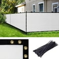 thumbnail image 1 of Amgo Custom Made 5' x 172' White Fence Privacy Screen Windscreen with Bindings & Grommets, Heavy Duty for Commercial and Residential, 90% Blockage, Cable Zip Ties Included (We Customize), 1 of 9