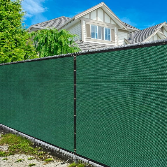Amgo Custom Made 6' x 168' Green Fence Privacy Screen Windscreen with Bindings & Grommets, Heavy Duty for Commercial and Residential, 90% Blockage, Cable Zip Ties Included (We Customize)