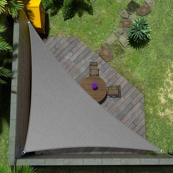 Amgo Custom Size 10' x 14' x 17.2' Grey Right Triangle Sun Shade Sail UPF50+ AGTAPT8, Order To Make Canopy Awning, 95% UV Blockage, Water & Air Permeable, Commercial Standard (We Customize)