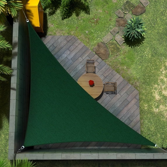Amgo Custom Size 12' x 17' x 20.8' Green Right Triangle Sun Shade Sail UPF50+ AGTAPT8, Order To Make Canopy Awning, 95% UV Blockage, Water & Air Permeable, Commercial Standard (We Customize)