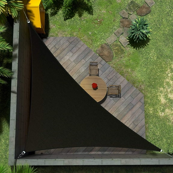 Amgo Custom Size 14' x 14' x 19.8' Black Right Triangle Sun Shade Sail UPF50+ AGTAPT8, Order To Make Canopy Awning, 95% UV Blockage, Water & Air Permeable, Commercial Standard (We Customize)