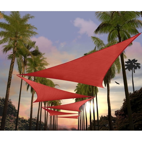 Amgo Custom Size 4' x 4' x 4' Red Triangle Sun Shade Sail UPF50+ AGTAPT8, Order To Make Canopy Awning, 95% UV Blockage, Water & Air Permeable, Commercial Standard (We Customize)