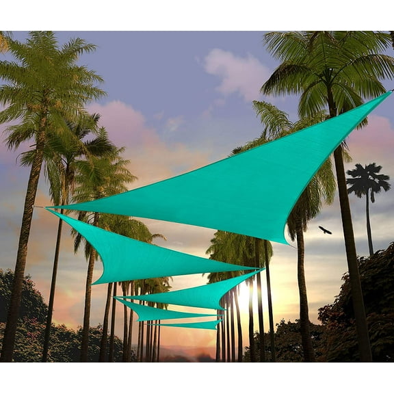 Amgo Custom Size 4' x 4' x 4' Turquoise Triangle Sun Shade Sail UPF50+ AGTAPT8, Order To Make Canopy Awning, 95% UV Blockage, Water & Air Permeable, Commercial Standard (We Customize)