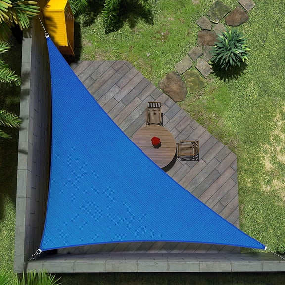 Amgo Custom Size 6' x 6' x 8.5' Blue Right Triangle Sun Shade Sail UPF50+ AGTAPT8, Order To Make Canopy Awning, 95% UV Blockage, Water & Air Permeable, Commercial Standard (We Customize)