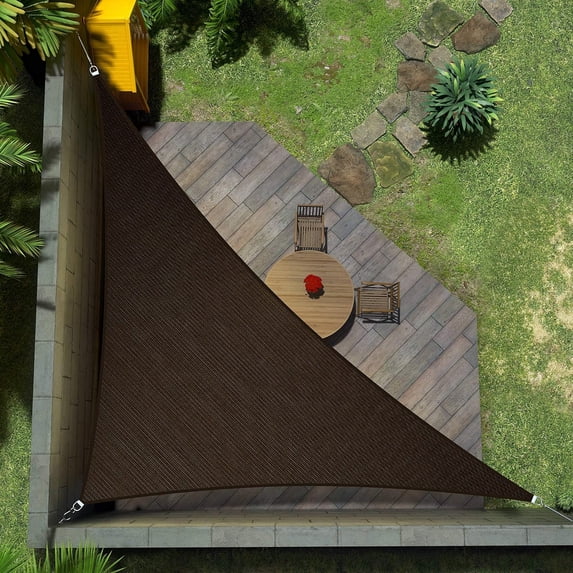 Amgo Custom Size 7' x 11' x 13' Brown Right Triangle Sun Shade Sail UPF50+ AGTAPT8, Order To Make Canopy Awning, 95% UV Blockage, Water & Air Permeable, Commercial Standard (We Customize)