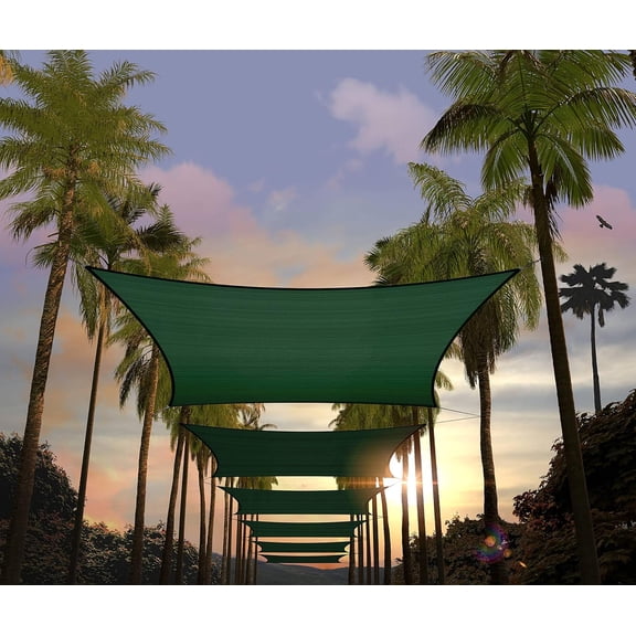 Amgo Custom Size 8' x 10' Green Rectangle Square Sun Shade Sail UPF50+ AGTAPR0810, Order To Make Canopy Awning, 95% UV Blockage, Water & Air Permeable, Commercial and Residential (We Customize)