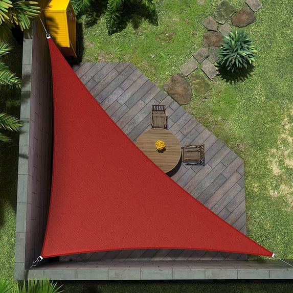 Amgo Custom Size 8' x 15' x 17' Red Right Triangle Sun Shade Sail UPF50+ AGTAPT8, Order To Make Canopy Awning, 95% UV Blockage, Water & Air Permeable, Commercial Standard (We Customize)