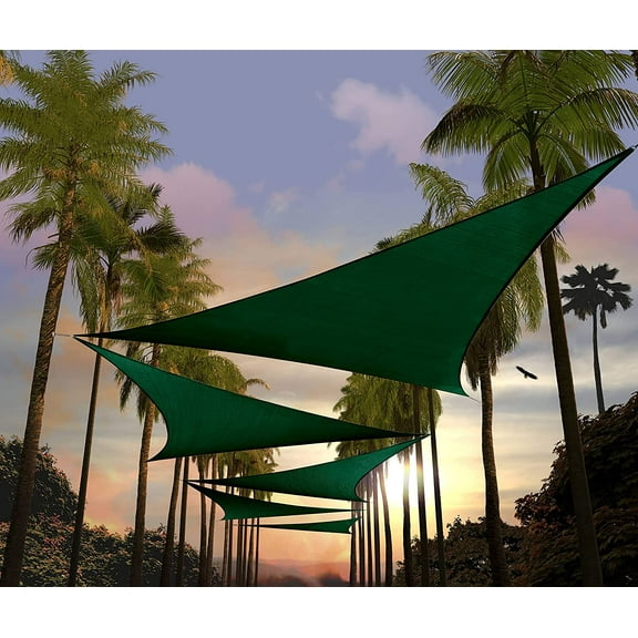 Amgo Custom Size 9' x 9' x 9' Green Triangle Sun Shade Sail UPF50+ AGTAPT8, Order To Make Canopy Awning, 95% UV Blockage, Water & Air Permeable, Commercial Standard (We Customize)