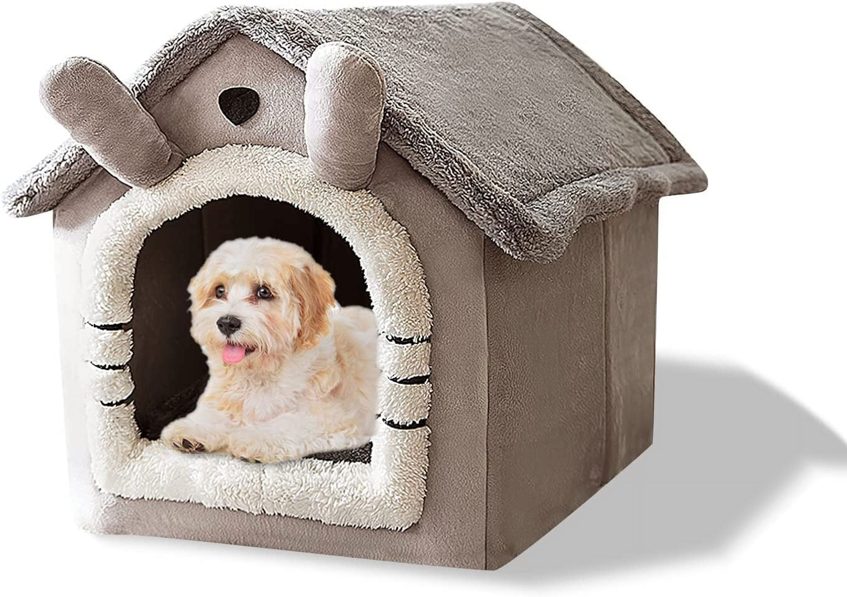 Amgo Indoor Warm Dog House Soft Pet Bed Tent House Dog Kennel Cat Bed with Removable Cushion Suitable Large Pets