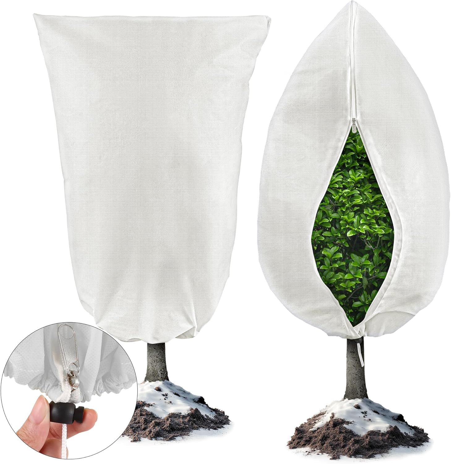 Amgo Plant Covers Freeze Protection White 4 Packs 23.6" W x 31.5" H ...