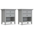 thumbnail image 1 of Simpli Home Amherst 24 inch Solid Wood Traditional Bedside Table in Fog Grey (Set of 2), 1 of 10