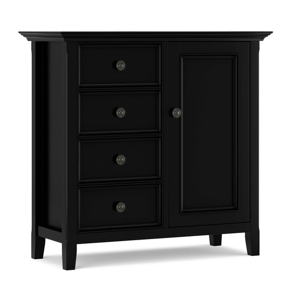 Amherst 37 inch Wide Transitional 4 Drawer Storage Cabinet in Black