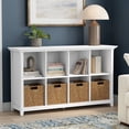 thumbnail image 1 of Simpli Home Amherst 57 inch Wide Solid Wood Transitional 8 Cube Storage Sofa Table in White, 1 of 10