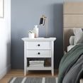thumbnail image 1 of Amherst 24 inch Wide Solid Wood Transitional Bedside Table in White, 1 of 13