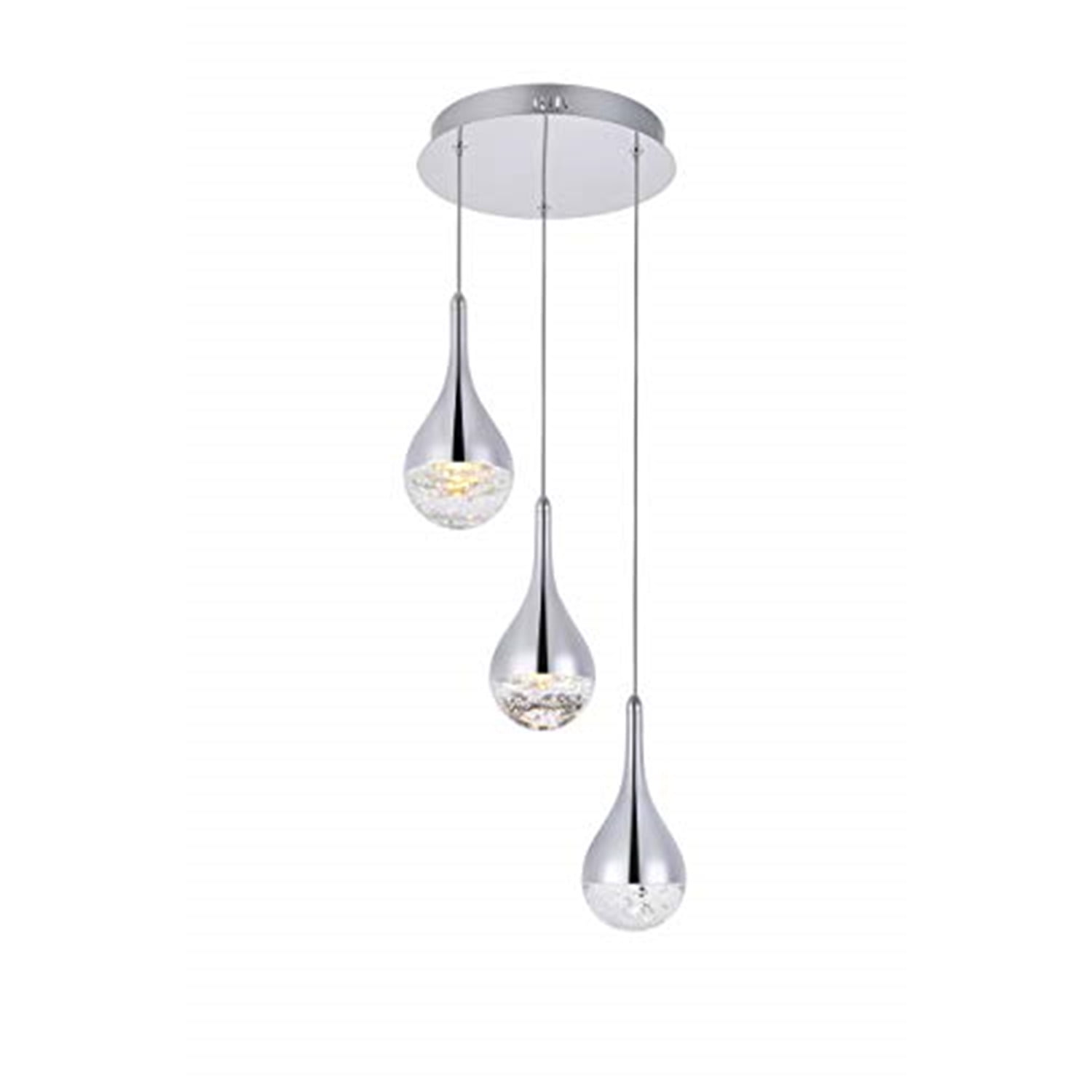 Modern Elegance 3-Light LED Crystal Chandelier with Chrome Finish