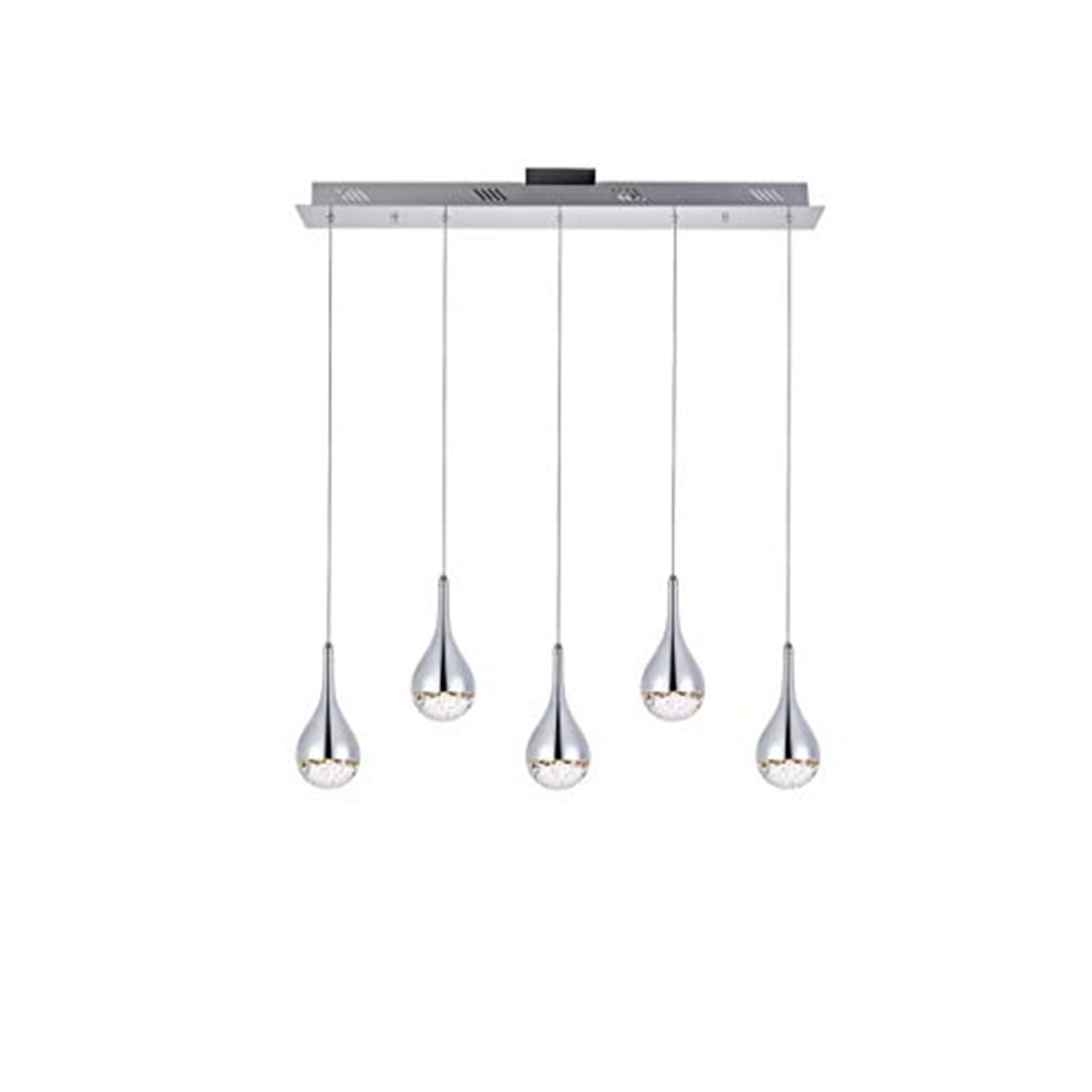 Sophisticated Chrome and Clear Crystal 5-Light LED Chandelier
