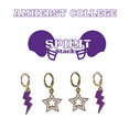 thumbnail image 1 of Amherst College Spirit Stack white mini enamel bolts and purple statement open starboys, 1 of 2