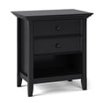 thumbnail image 1 of Amherst 24 inch Wide Solid Wood Transitional Bedside Table in Black, 1 of 5