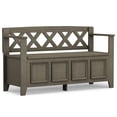 thumbnail image 1 of Simpli Home Amherst 48 inch Wide Solid Wood Transitional Entryway Bench in Farmhouse Grey, 1 of 14