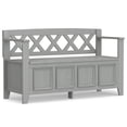 thumbnail image 1 of Simpli Home Amherst 48 inch Wide Solid Wood Transitional Entryway Bench in Fog Grey, 1 of 15