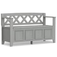 thumbnail image 1 of Amherst 48 inch Wide Solid Wood Transitional Entryway Bench in Fog Grey, 1 of 15