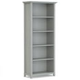 thumbnail image 1 of Simpli Home Amherst 30 inch Wide Solid Wood Transitional 5 Shelf Bookcase in Fog Grey, 1 of 9
