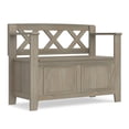 thumbnail image 1 of Simpli Home Amherst Solid Wood 36 inch Wide Transitional Entryway Storage Bench in Distressed Grey, 1 of 12