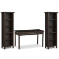 thumbnail image 1 of Simpli Home Amherst Solid Wood Transitional 54 inch Wide Desk with Two 24 inch Wide Bookcases in Hickory Brown (Set of 3), 1 of 12