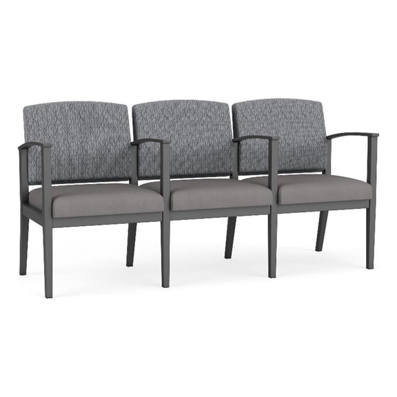 Amherst Steel Reception 3 Seat Tandem Seating / Charcoal Steel / Gray / Gray