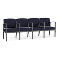 thumbnail image 1 of Amherst Steel Reception 4 Seat Tandem Seating / Charcoal Steel / Navy Blue, 1 of 3