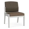 thumbnail image 1 of Amherst Steel Reception Armless Guest Chair / Silver Steel / Brown / Brown, 1 of 3
