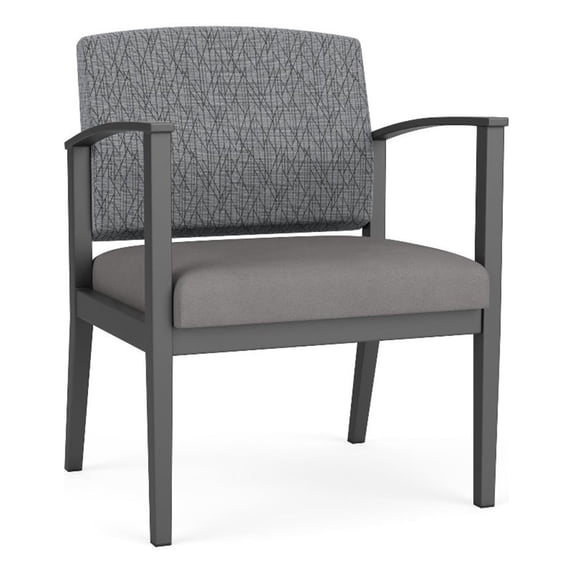 Amherst Steel Reception Oversize Guest Chair / Charcoal Steel / Gray / Gray