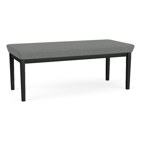 Amherst Steel Reception Waiting 18.5" 2 Seat Bench / Black Steel / Light Gray