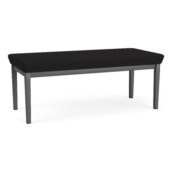 Amherst Steel Reception Waiting 18.5" 2 Seat Bench / Charcoal Steel / Black