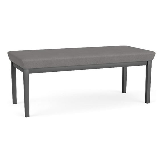 Amherst Steel Reception Waiting 18.5" 2 Seat Bench / Charcoal Steel / Light Gray