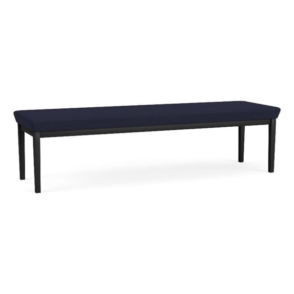 Amherst Steel Reception Waiting 18.5" 3 Seat Bench / Black Steel / Navy Blue