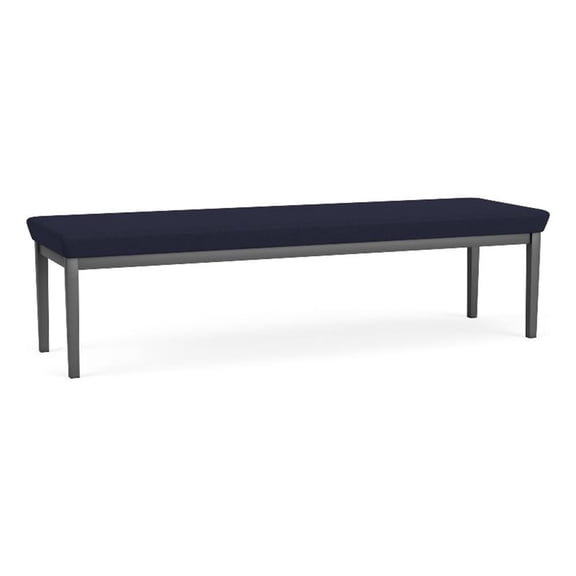 Amherst Steel Reception Waiting 18.5" 3 Seat Bench / Charcoal Steel / Navy Blue