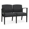 thumbnail image 1 of Amherst Steel Reception Waiting 2-Seat Chair / Black Steel / Dark Gray, 1 of 3