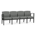 thumbnail image 1 of Amherst Steel Reception Waiting 4-Seat Chair / Black Steel / Light Gray, 1 of 3